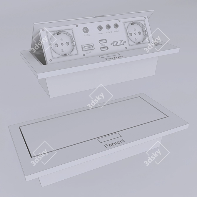 Fantoni Outlet: Corian Kitchen Cabinet & Computer Desk Panel 3D model image 2