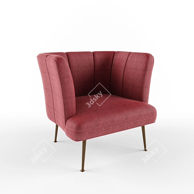 Elegant Velvet Accent Chair 3D model image 1