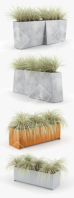 Twista Contemporary Planter: Innovative Design for Modern Outdoor Spaces 3D model image 2