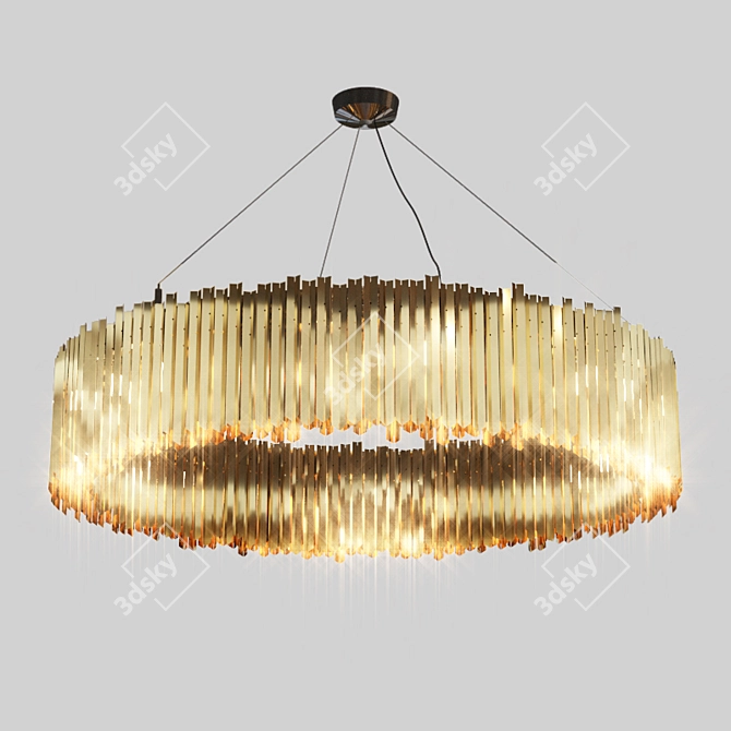 Brass Facet Chandelier: Innermost Elegance 3D model image 1