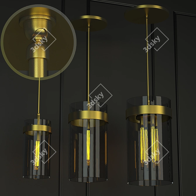 Elegant RH Ravelle Pendant Collection 3D model image 1