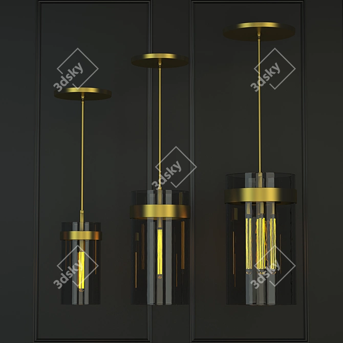 Elegant RH Ravelle Pendant Collection 3D model image 2