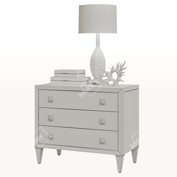 Elegant Ariana Paloma Nightstand 3D model image 2