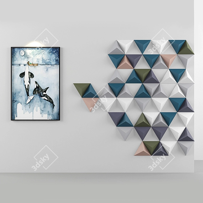 Modern 3D Panel for Interior Wall 3D model image 1