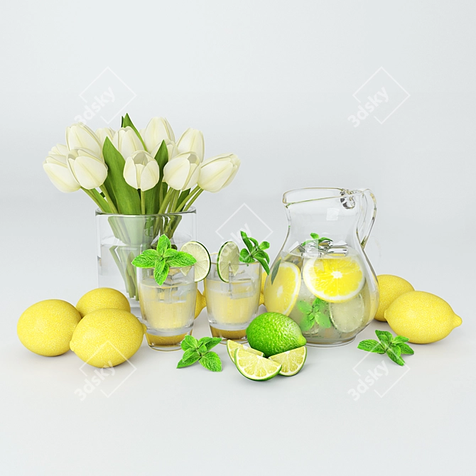 Title: Lime and Mint Infused Tulip Lemonade 3D model image 3