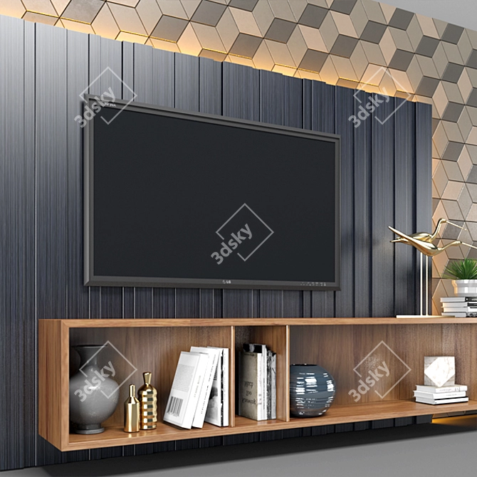 Sleek TV Stand: Modern Design 3D model image 2