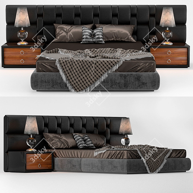 Elegant Smania Bedroom Set 3D model image 1
