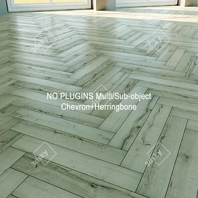 Natural Wood Parquet Flooring 3D model image 1