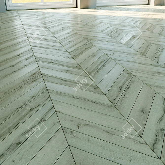 Natural Wood Parquet Flooring 3D model image 2