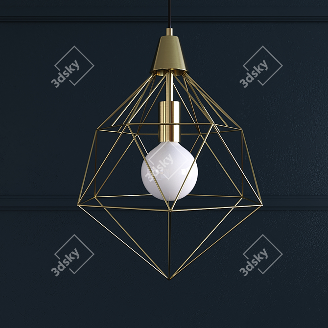 Gilded Gem: Varaluz Gold Leaf Pendant 3D model image 1