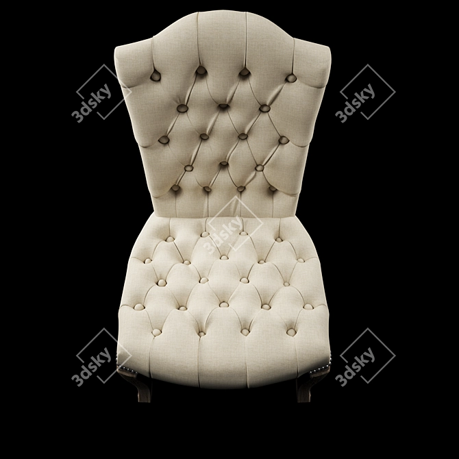 Elegant Clemence French Chair 3D model image 2