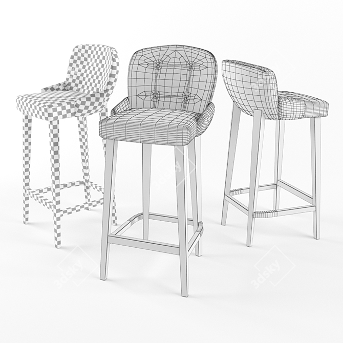  Stylish Bar Chairs with Various Backrests | 800mm Seat Height 3D model image 2