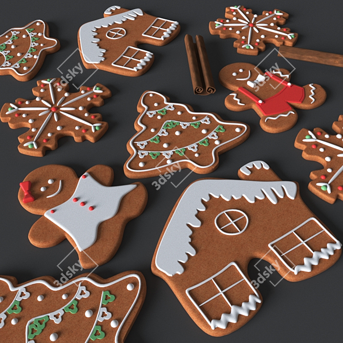 Gingerbread 3D Model Bundle 3D model image 1