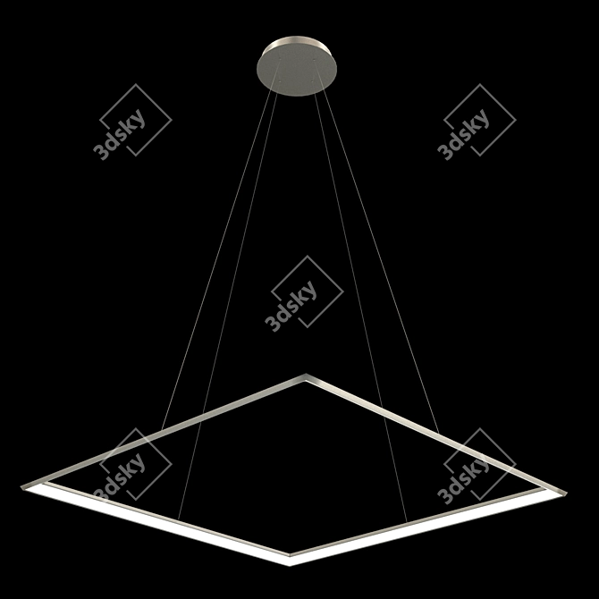 Designer Square Pendant Light 3D model image 1