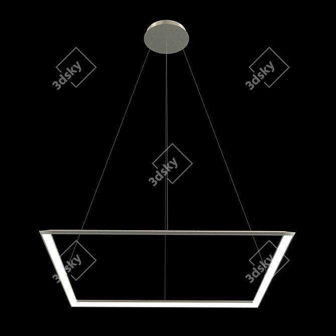 Designer Square Pendant Light 3D model image 2