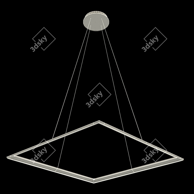 Designer Square Pendant Light 3D model image 3