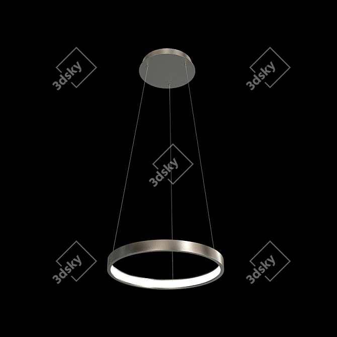 Sleek LED Ring Chandelier 3D model image 1