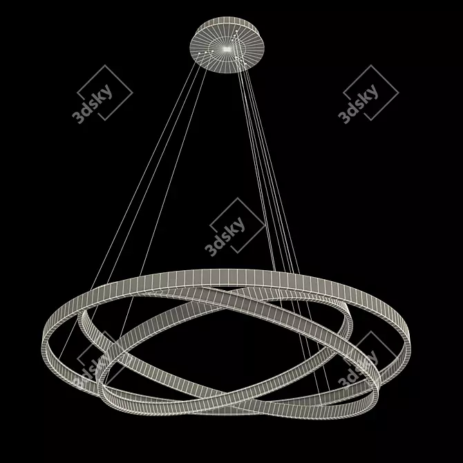 Modern LED Ring Chandelier 3D model image 3