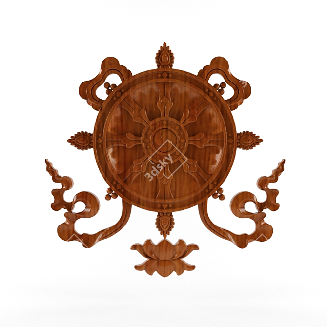 Eternal Dharma: Sacred Dharmachakra 3D model image 1