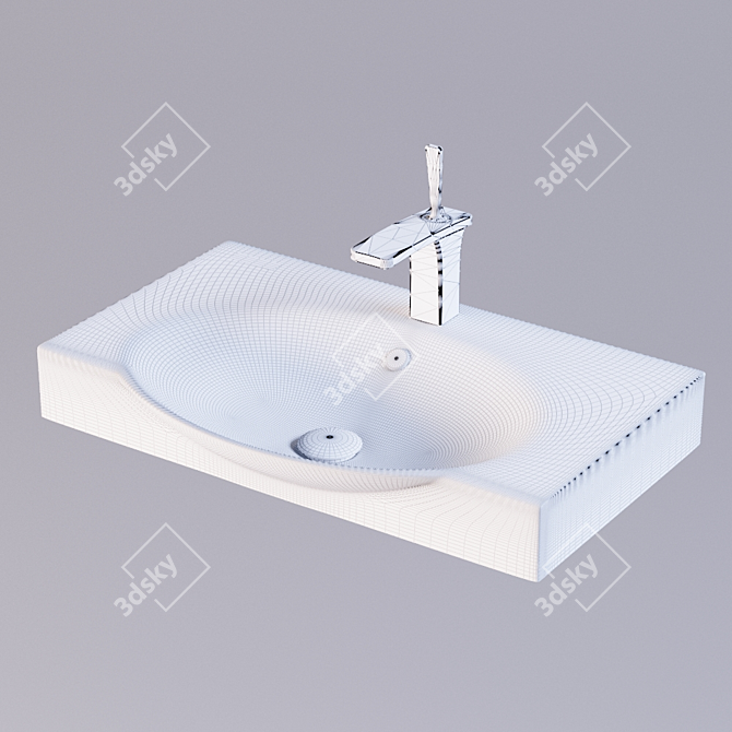 Sanita Luxe Infinity 65: Modern Washbasin with Functional Space 3D model image 2