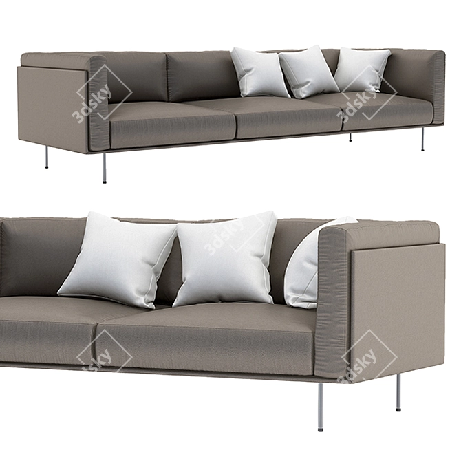 Modern XL Sofa: Stylish and Spacious 3D model image 1