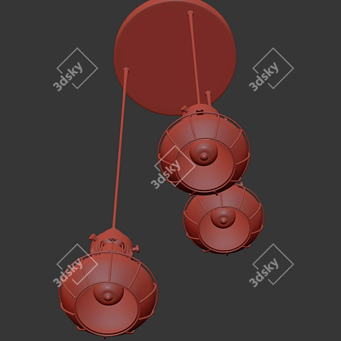 Elegant Glass Pendant Light 3D model image 2