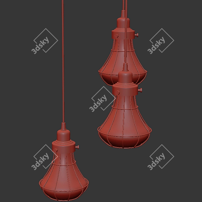 Elegant Glass Pendant Light 3D model image 3