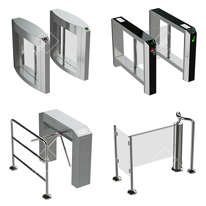 Sleek Quad Turnstile: Gotschlich Selection 3D model image 1