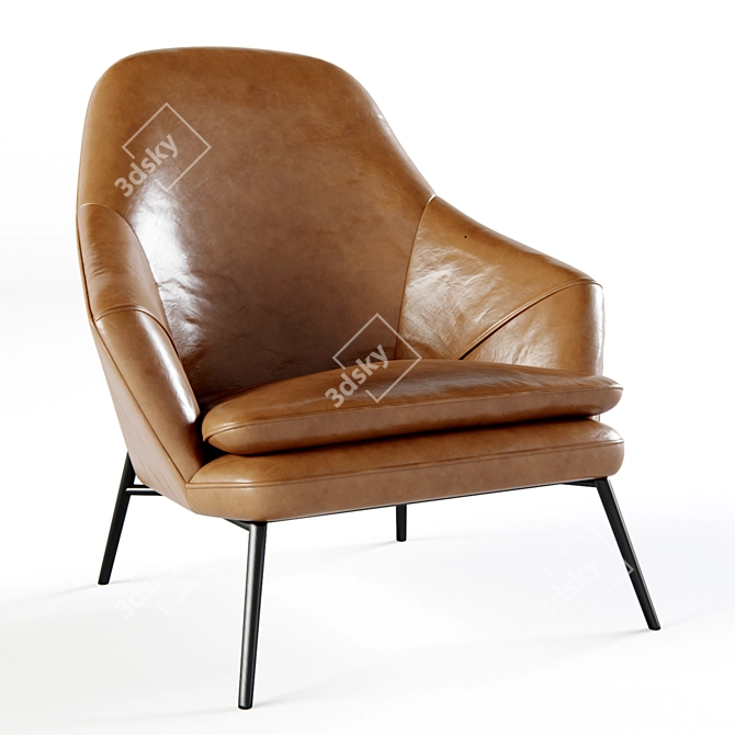 Cozy Comfort: Wendelbo Hug Chair 3D model image 1
