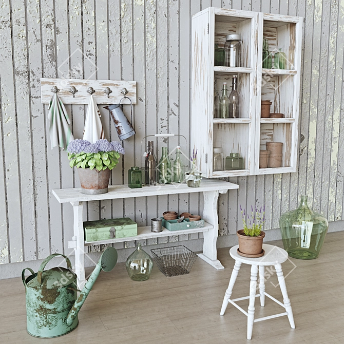 Charming Provence-inspired Decor Set 3D model image 1