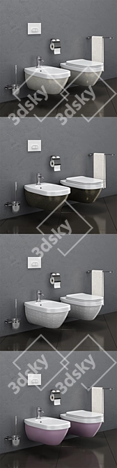 HATRIA ABITO Toilet & Bidet Set 3D model image 2