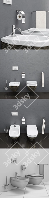 HATRIA ABITO Toilet & Bidet Set 3D model image 3