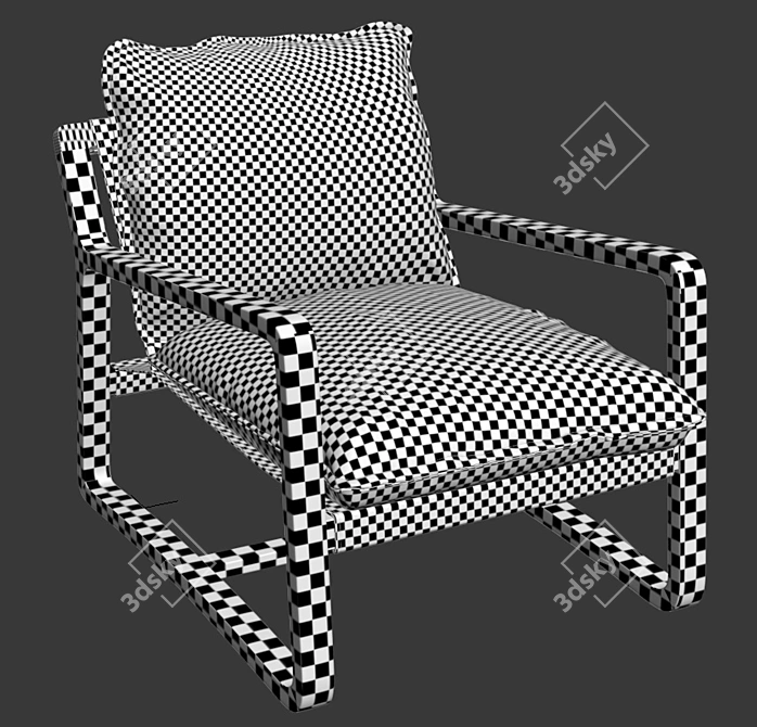 Rustic Lodge Armchair: Antonia 3D model image 3