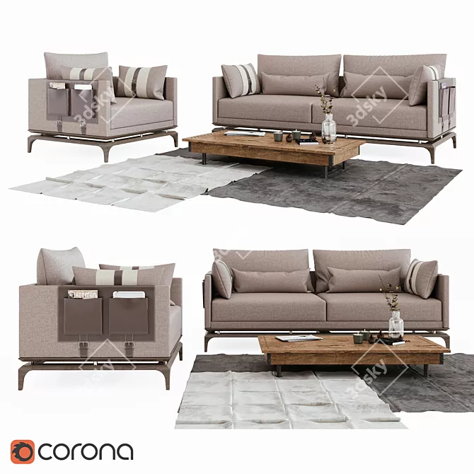 2014 MAX Corona Sofa 3D model image 1