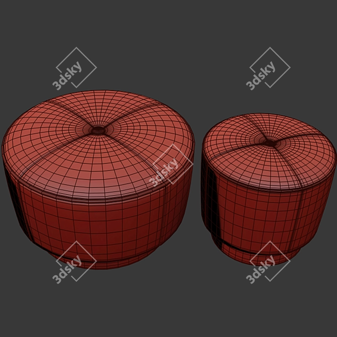 Minotti Jacques Poufs: Sleek and Stylish Seating 3D model image 2