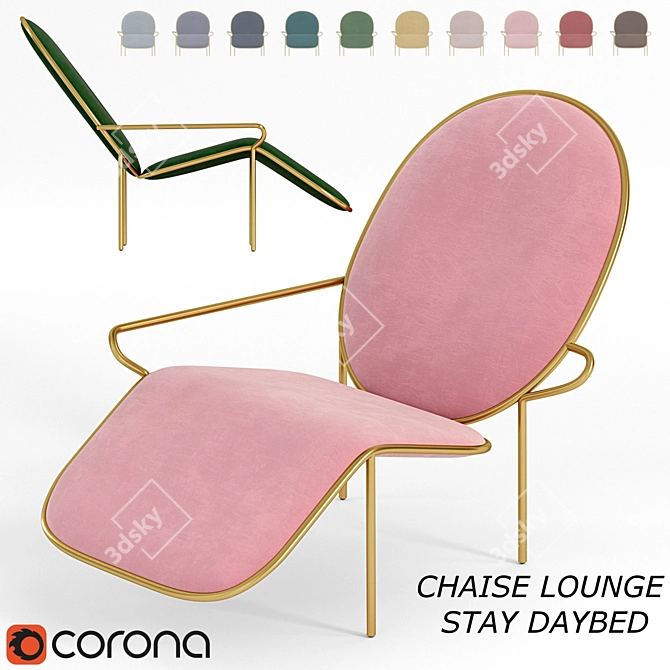 Stay Lounge Chaise: Modern and Versatile Daybed 3D model image 1