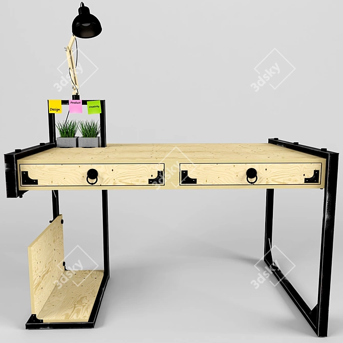 ErgoTech Computer Desk 3D model image 1