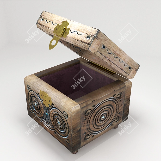Wooden Polygonal Jewelry Box 3D model image 2