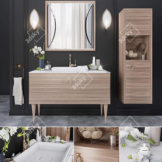  Park Avenue Collection: Exquisite Bathroom Set 3D model image 1