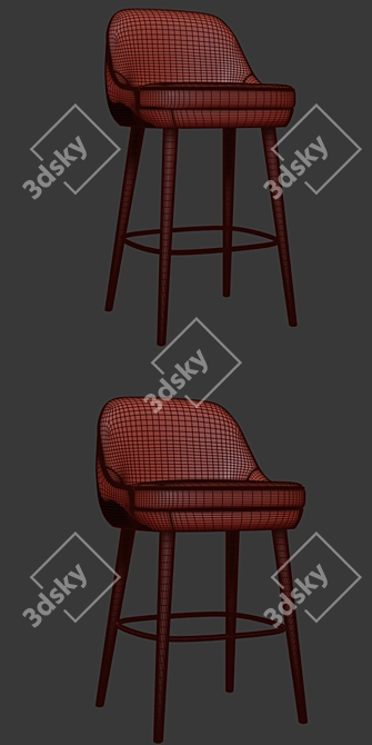 Sophisticated Counter Height Bar Stool 3D model image 3