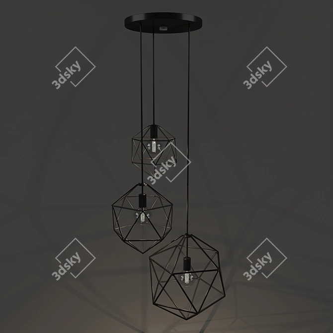 KASPA Black Pendant Lamp 3D model image 1