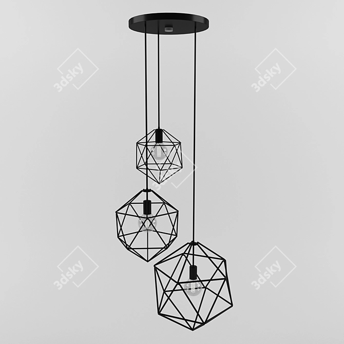 KASPA Black Pendant Lamp 3D model image 2