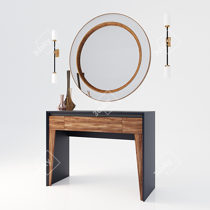 Nocce Dress Table - Elegant Vanity Set 3D model image 1