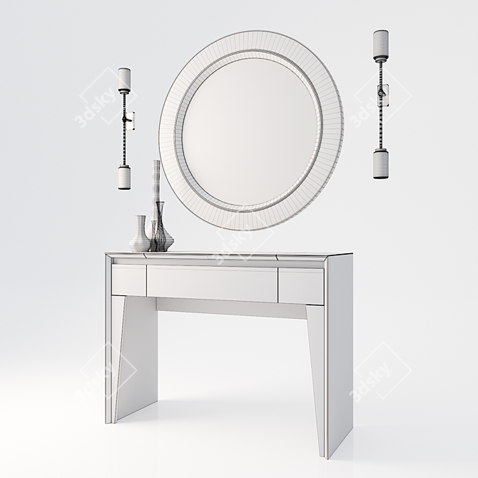 Nocce Dress Table - Elegant Vanity Set 3D model image 3