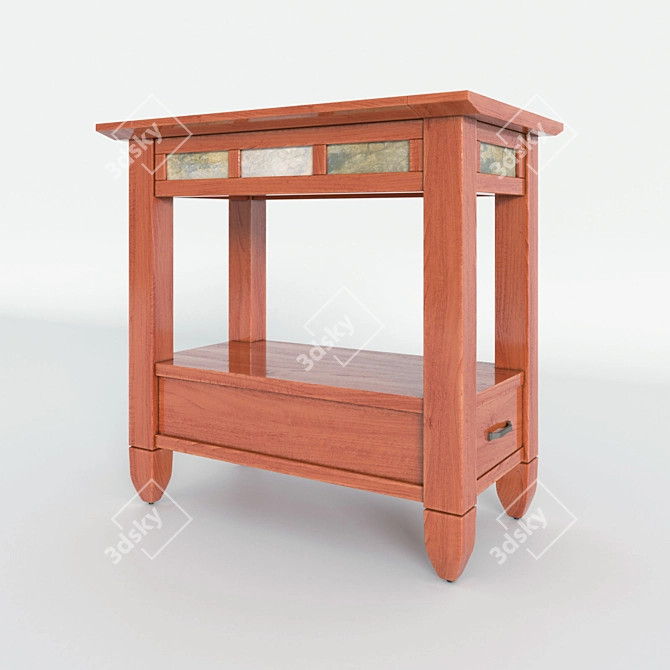 Rustic Wood End Table by Loon Peak 3D model image 1