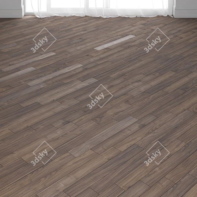 Virginia Walnut Parquet: Variety in 3 Designs 3D model image 3