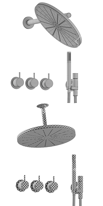 VOLA 02 Thermostatic Shower Mixer 3D model image 3