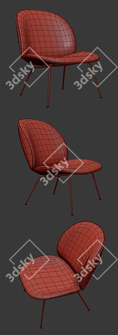 Contemporary Beetle Lounge Chair 3D model image 3