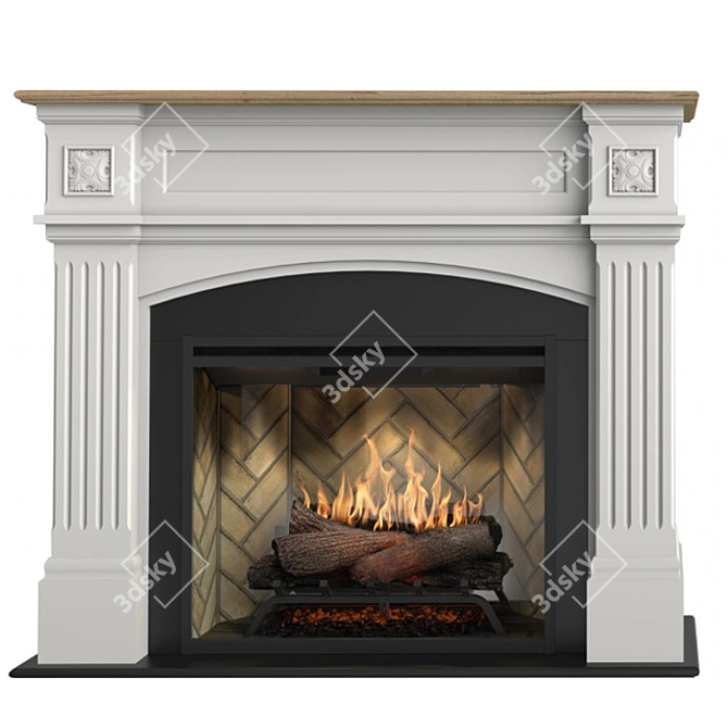 3D Fireplace Model: Realistic Design, Compatible with 3ds Max 2015 3D model image 3