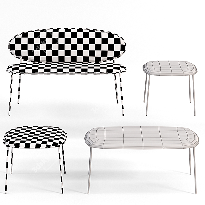 Modern Stay Bench: Stylish and Functional 3D model image 2